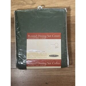 NEW Smith & Hawken Green Round Dining Set Cover 92" x 25" Waterproof Vented
